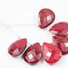 Natural Africa Red Ruby Checker Faceted Pear Drop Briolette Beads Quantity 6 Beads & Sizes from 15.5mm to 16mm approx. 